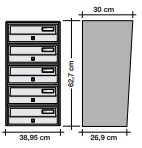 Freestanding Letterbox for Flats and Offices External Lockable - Tocco Di Italia Slim