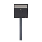Allux 250 Free Standing Letterbox With FR 2 Stand   Dark Grey