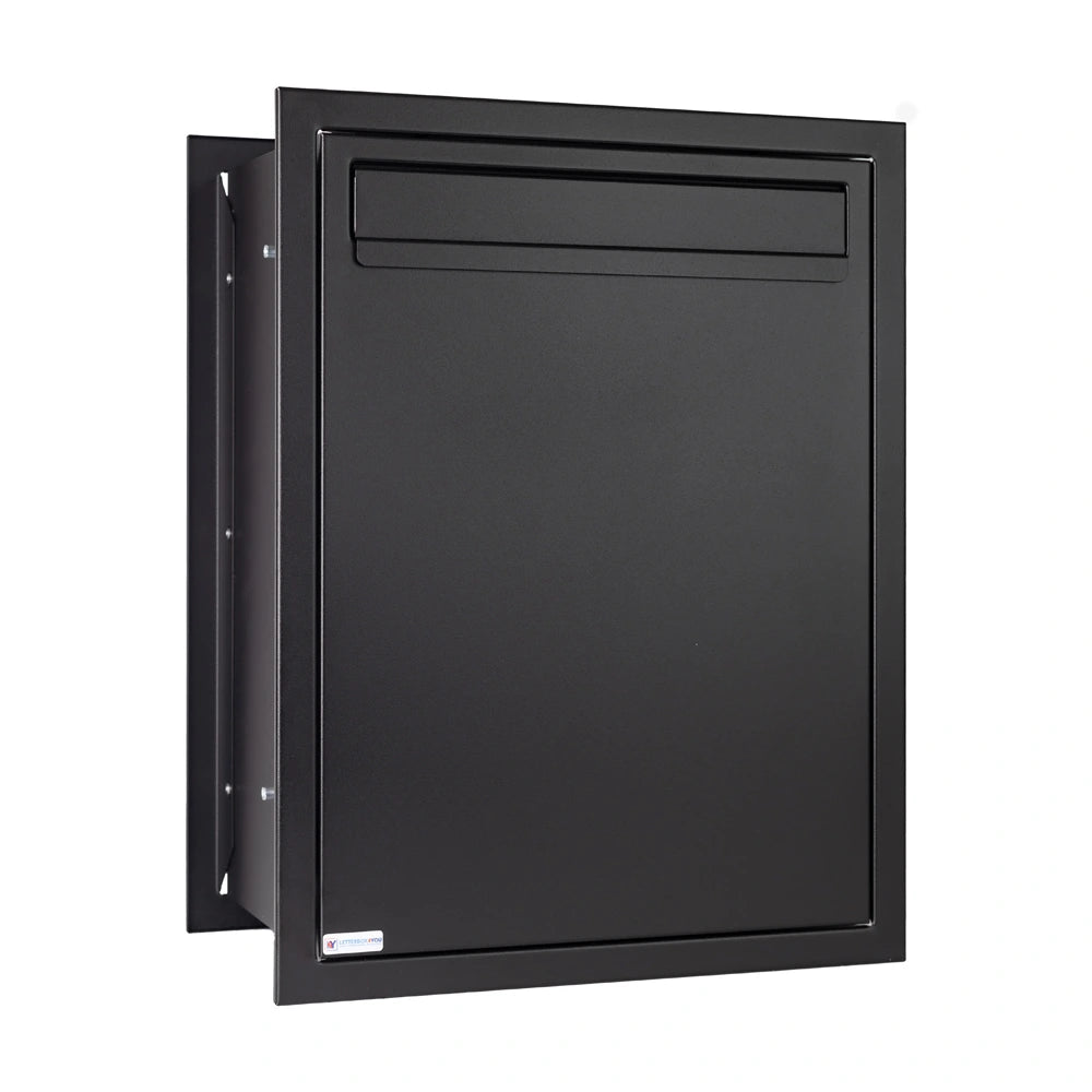 Black Through Wall Telescopic Post Box Toldi