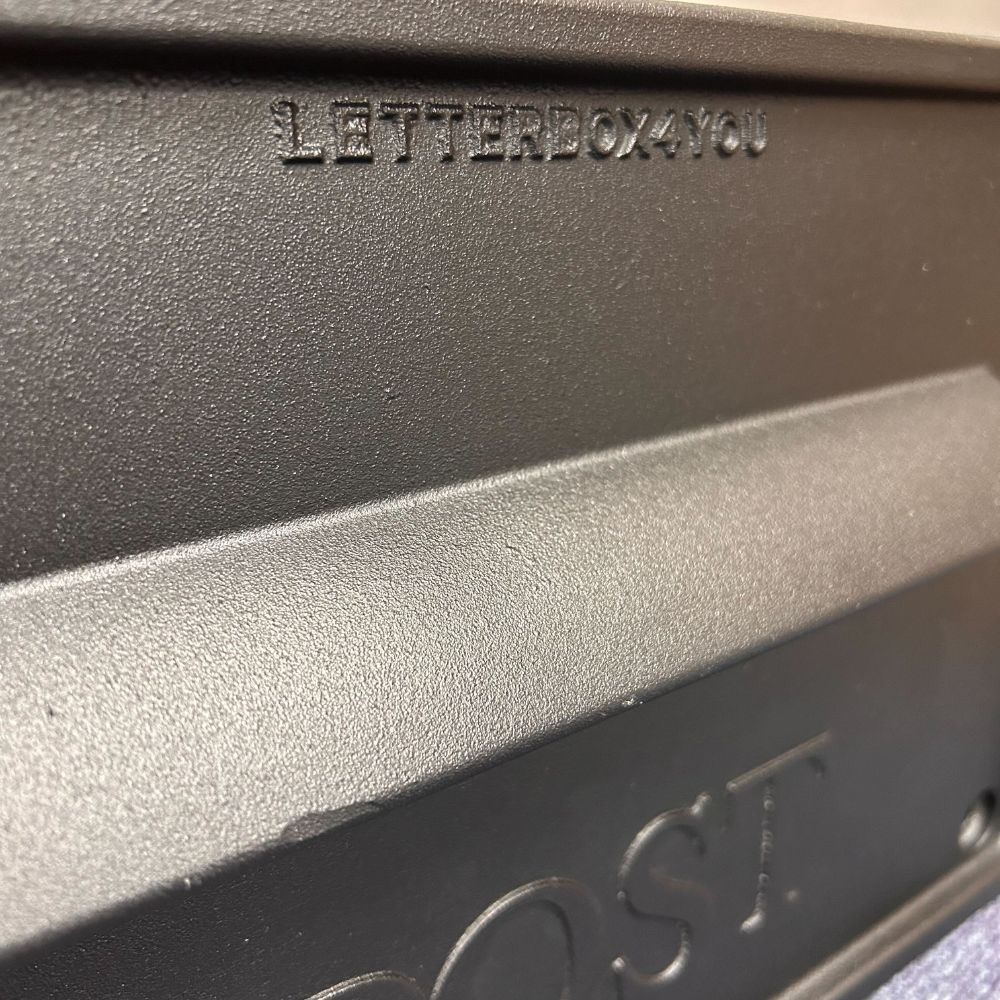 Black Matt Finish On Cast Aluminium Surface Letterbox