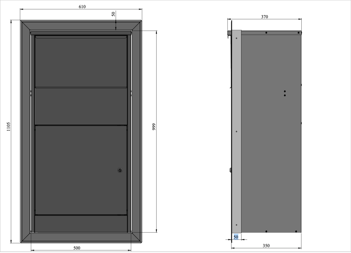 Rear Access Parcel Drop Box – Extra Large Secure Outdoor Free Standing Parcel Box - Buzzard