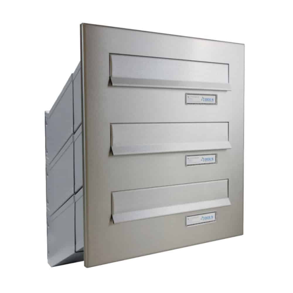 D 041 Multiple Powder Coated Telescopic High Capacity Through The Wall Mailbox Stainless Steel