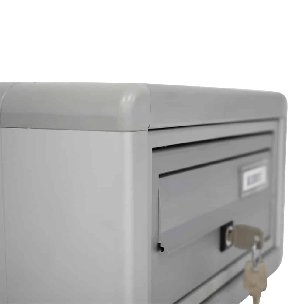 Post Boxes for Flats Free Standing Internal Locking in Anodized Silver - Tocco Di Italia Modular 270