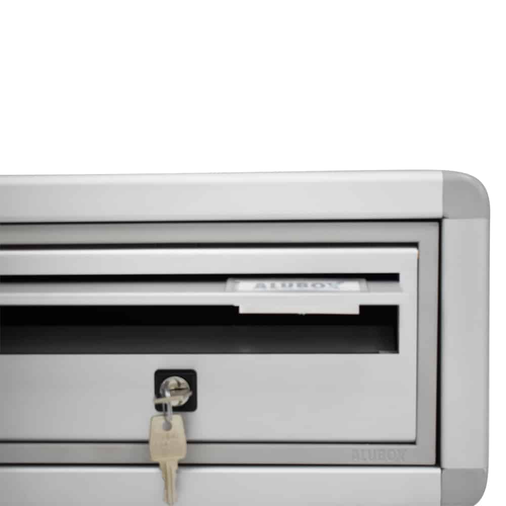 Post Boxes for Flats Free Standing Internal Locking in Anodized Silver - Tocco Di Italia Modular 270