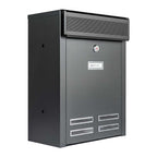 Dark Grey Wall Mounted External Post Box Magnum