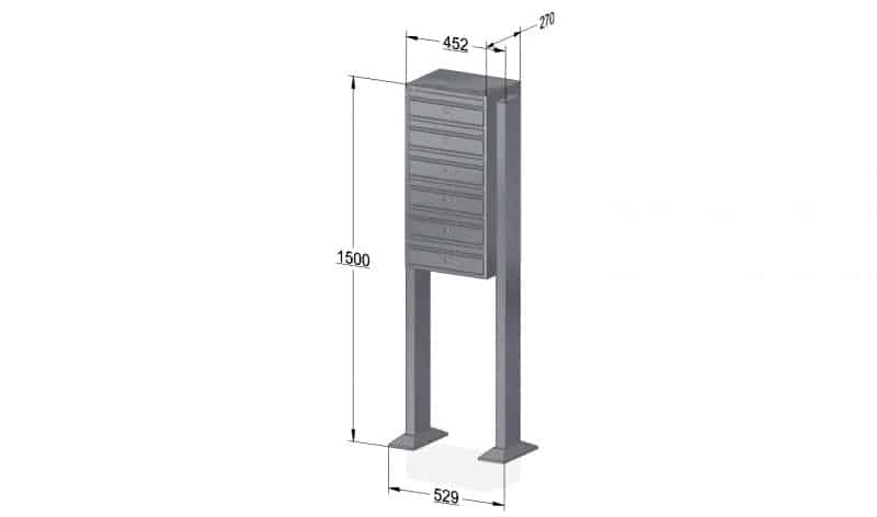 Post Boxes for Flats Free Standing Internal Locking - Urban Easy E1