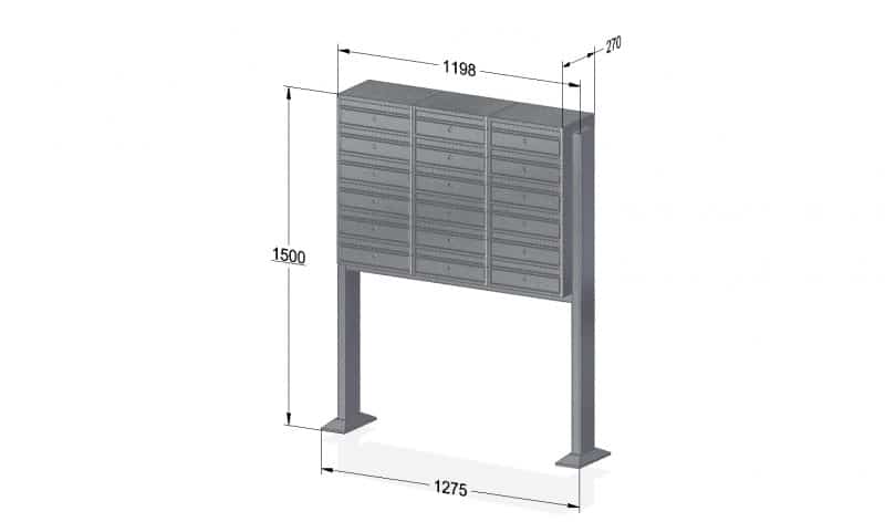 Post Boxes for Flats Free Standing Internal Locking - Urban Easy E1