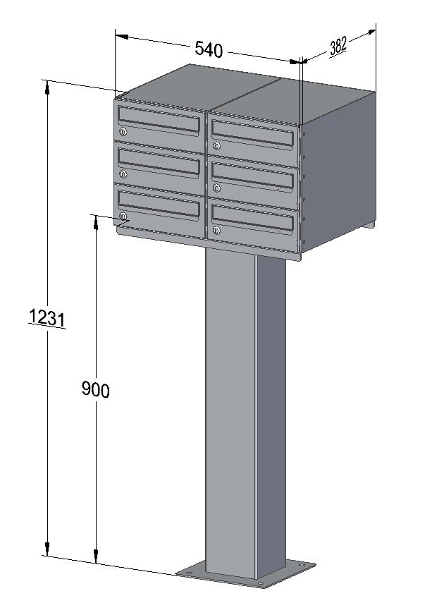Free Standing Communal Post Boxes – C2 Compact Urban Easy