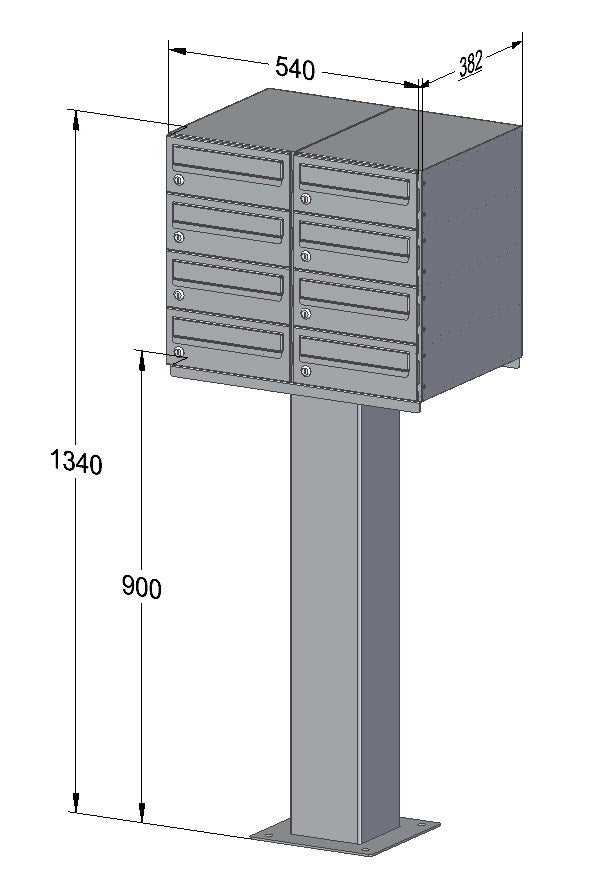 Free Standing Communal Post Boxes – C2 Compact Urban Easy