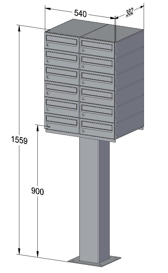 Free Standing Communal Post Boxes – C2 Compact Urban Easy
