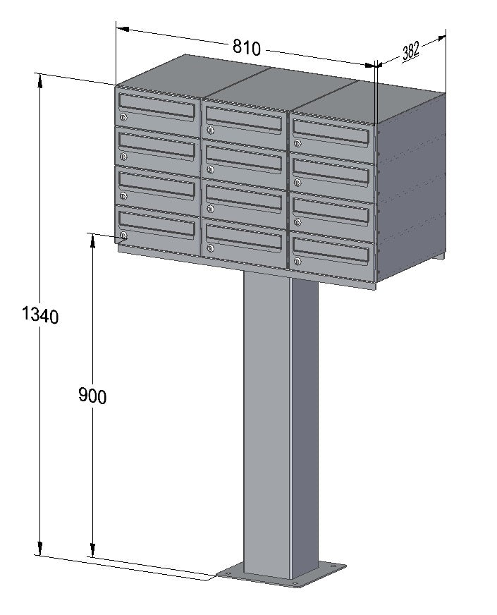 Free Standing Communal Post Boxes – C2 Compact Urban Easy