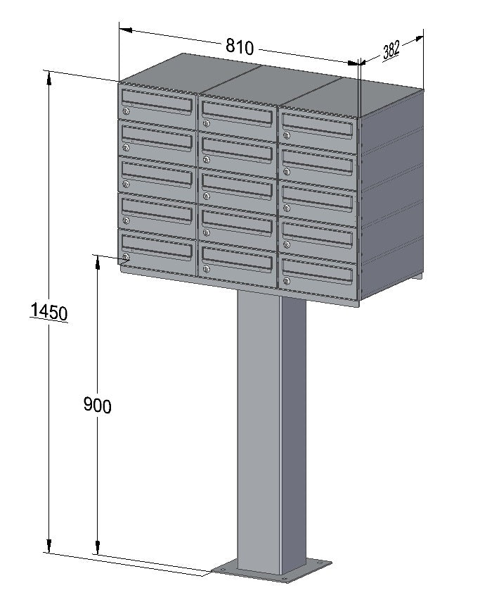 Free Standing Communal Post Boxes – C2 Compact Urban Easy