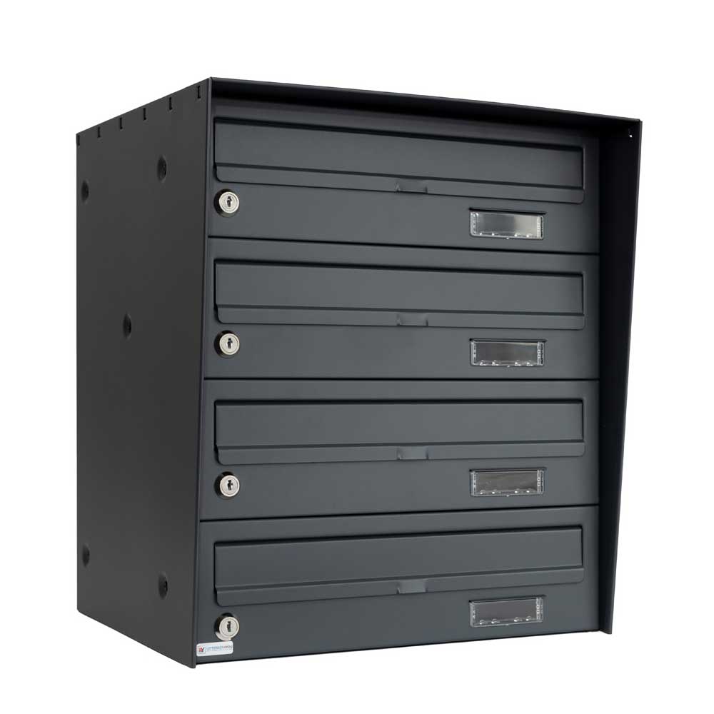 E3 Urban Easy External Post Boxes For Flats Bank Of 4