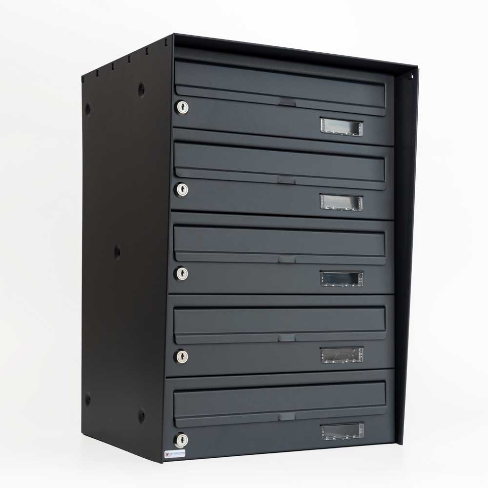 E3 Urban Easy External Post Boxes For Flats Bank Of 5