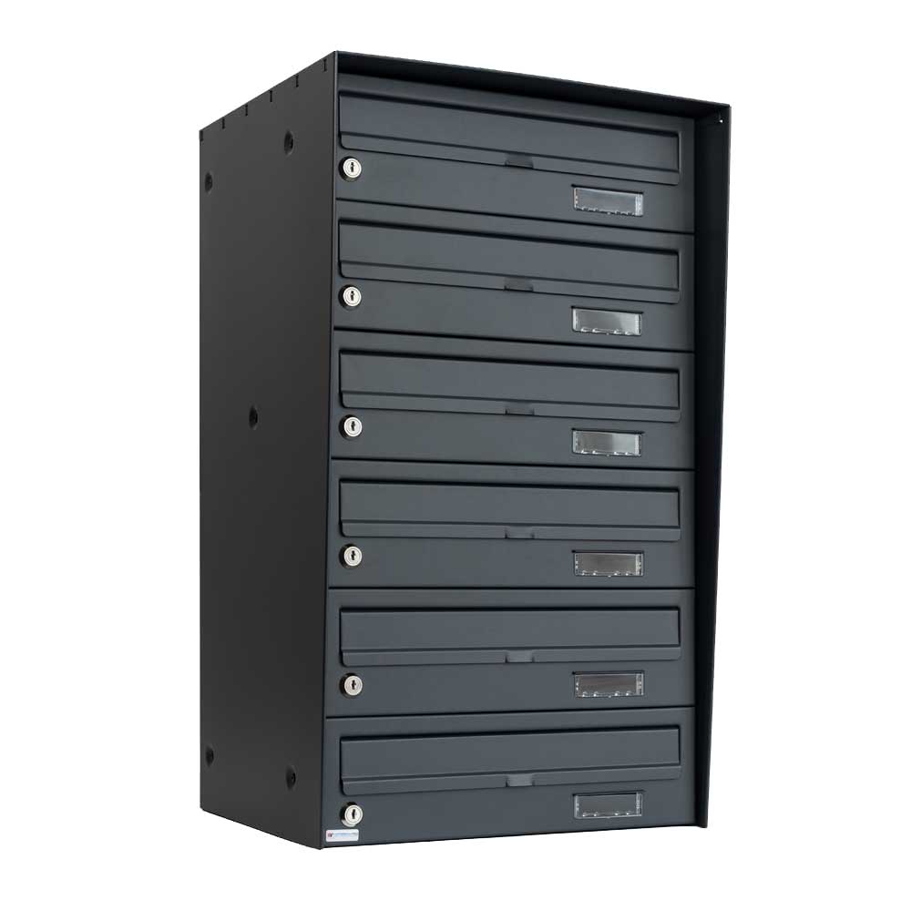 E3 Urban Easy External Post Boxes For Flats Bank Of 6