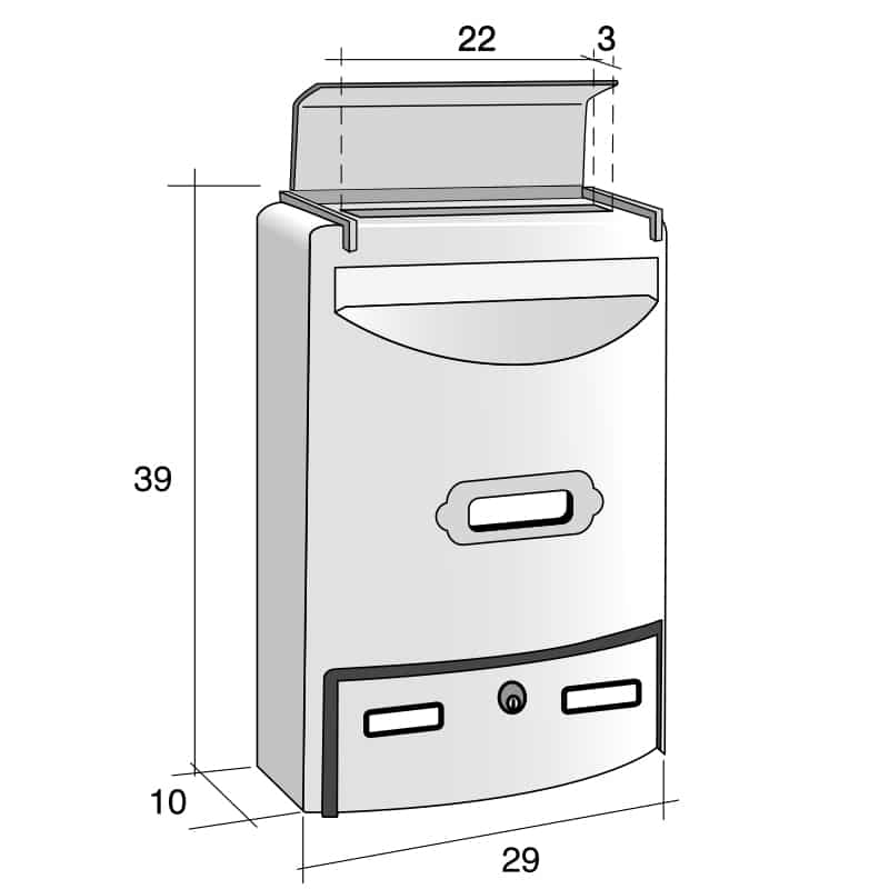Wall Mounted Post Box Large Locking Cast Aluminium - Europa Maxi