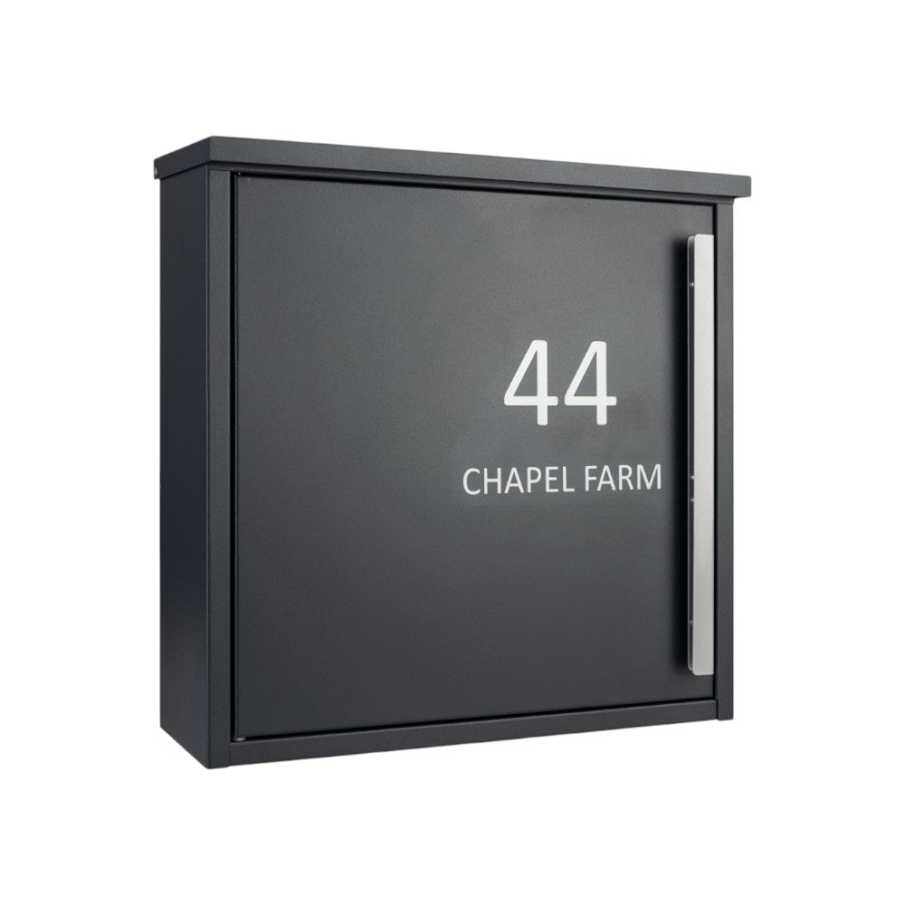 External Wall Mounted Letterbox   Jackdaw   Dark Grey With Personalisation