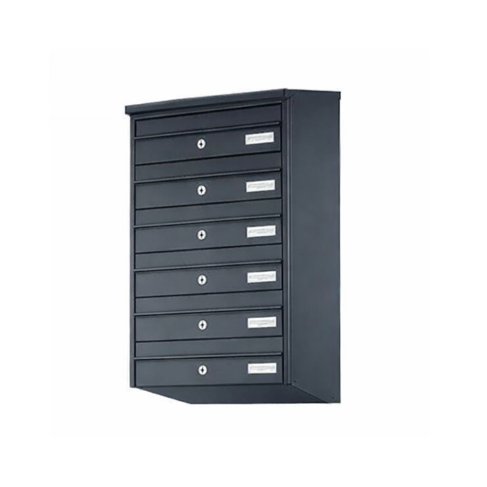 External Wall Mounted Post Boxes For Flats   Sparrow   Anthracite Grey   Bank Of 6