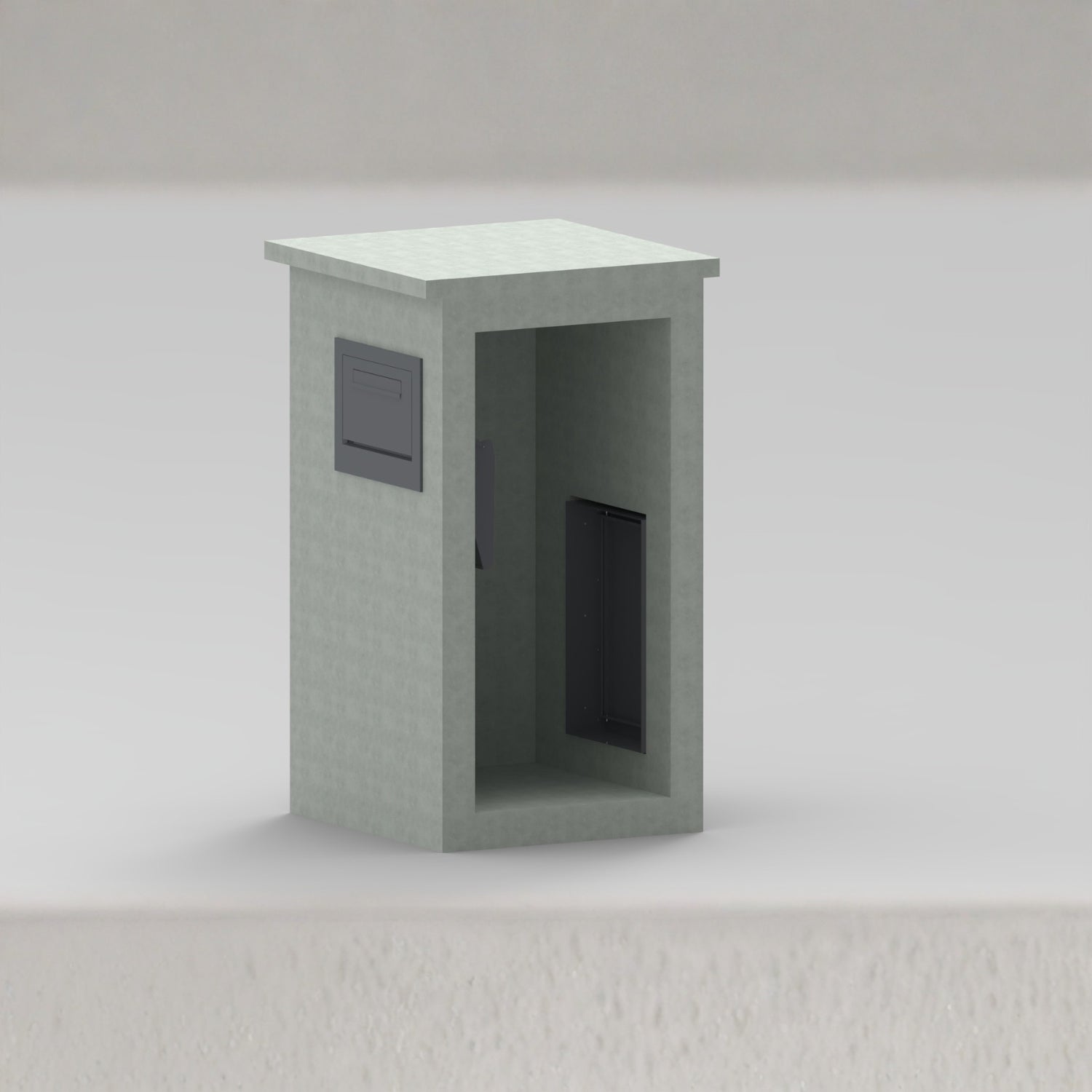 Through Pillar Parcel Delivery System with Letterbox Epsilon-Pillar