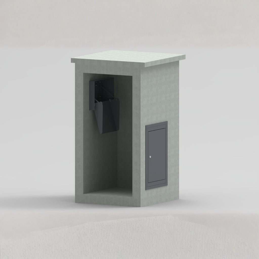 Through Pillar Parcel Delivery System with Letterbox Epsilon-Pillar