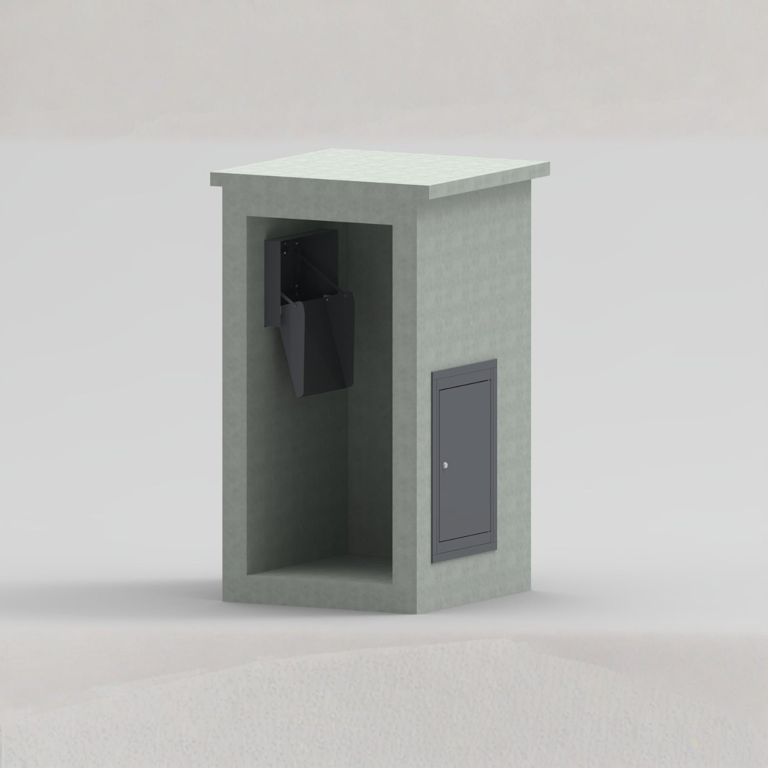 Through Pillar Parcel Delivery System with Letterbox Epsilon-Pillar