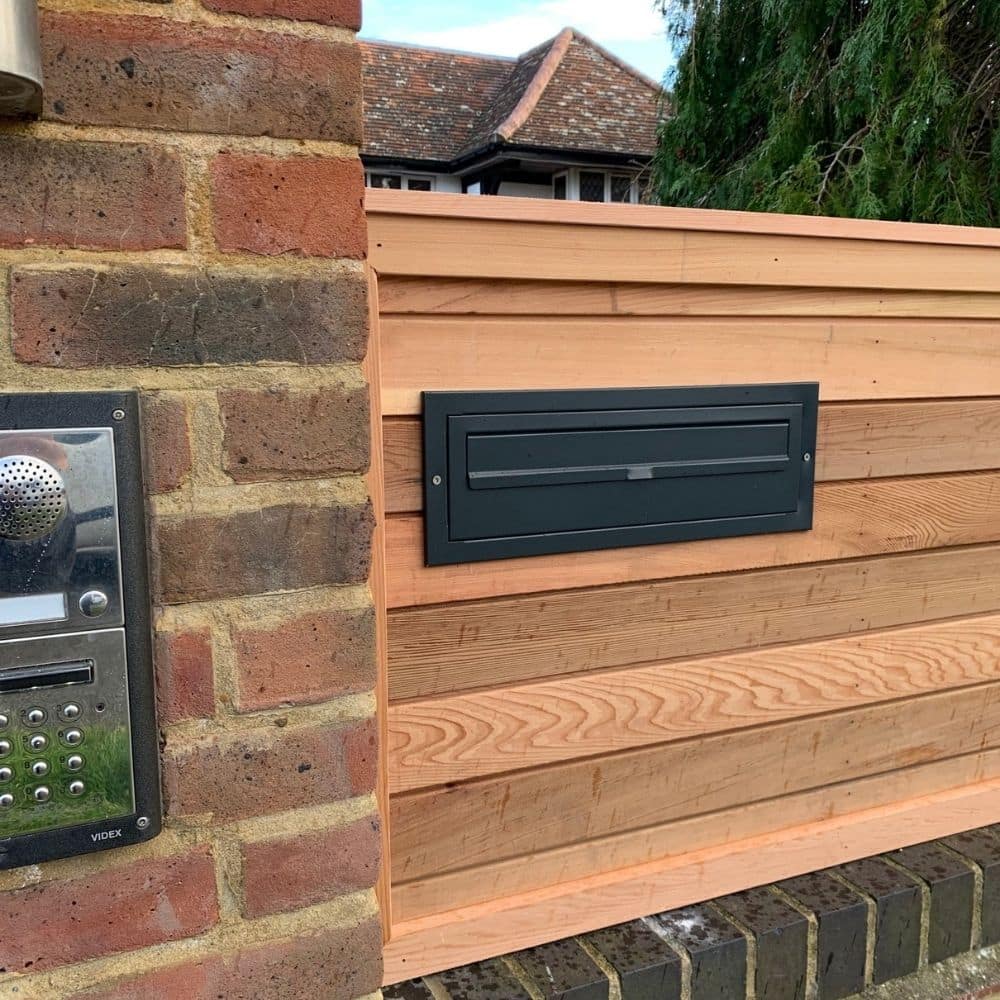 Fence Mounted Letter Plate In Anthracie Grey