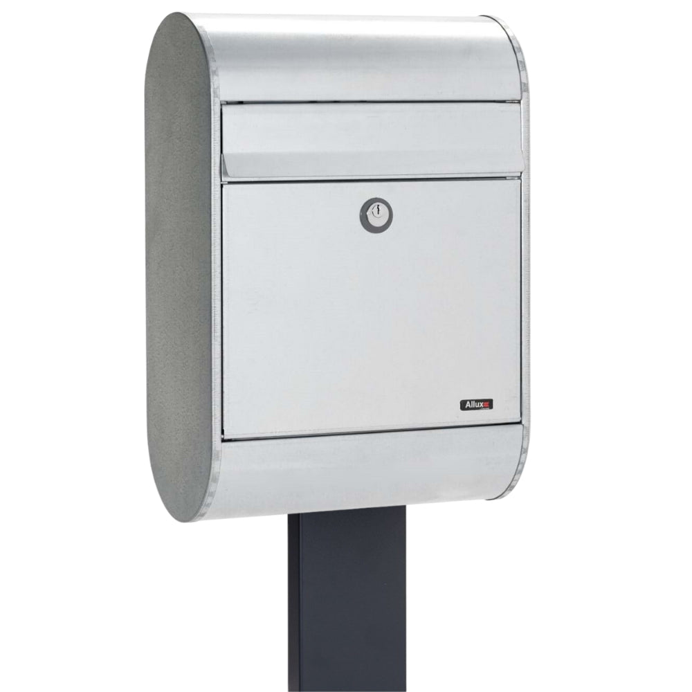 Free Standing Outdoor Letterbox   Allux 5000 FR 2 Galvanised Steel