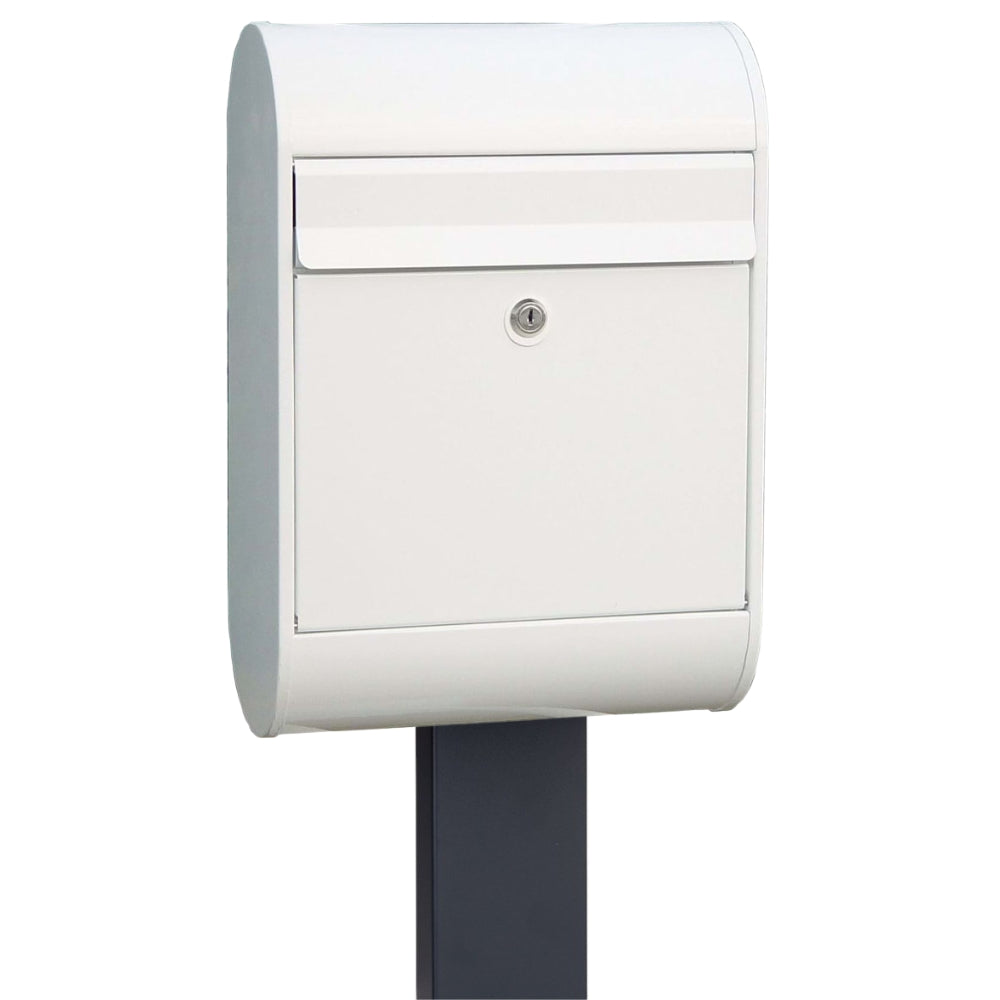 Free Standing Outdoor Letterbox   Allux 5000 FR 2 White