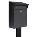 Free Standing Outdoor Post Box   Allux Bjorn Villa FR 2 Black