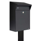 Free Standing Outdoor Post Box   Allux Bjorn Villa FR 2 Black