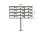 bank of 12 free standing post boxes for apartments