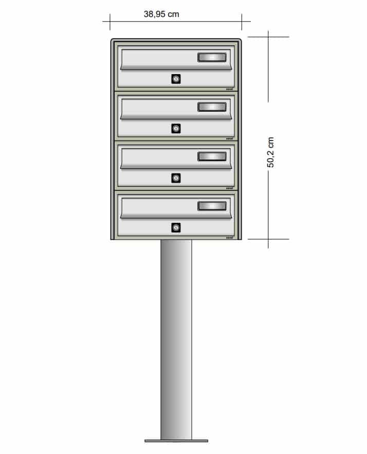 Freestanding Letterbox for Flats and Offices External Lockable - Tocco Di Italia Slim
