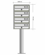 Freestanding Letterbox for Flats and Offices External Lockable - Tocco Di Italia Slim