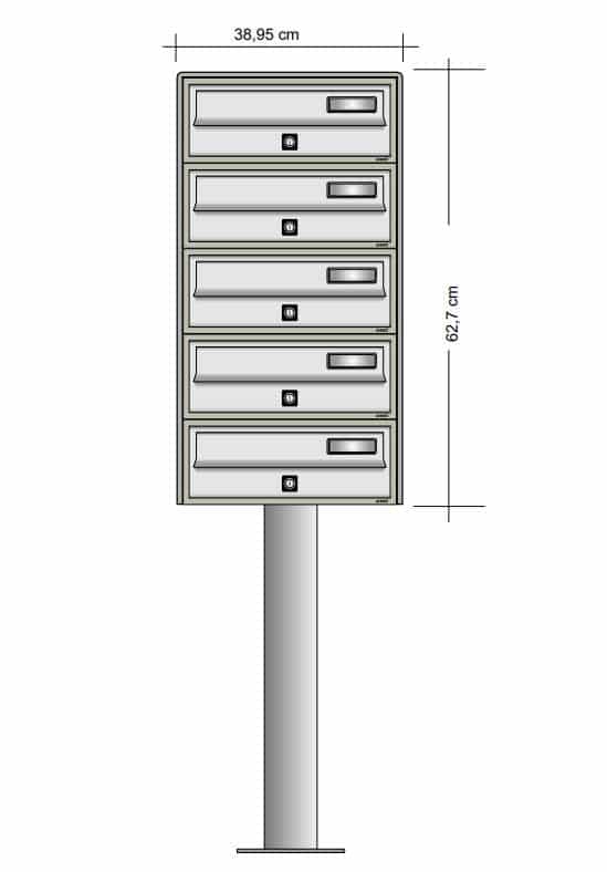 Freestanding Letterbox for Flats and Offices External Lockable - Tocco Di Italia Slim