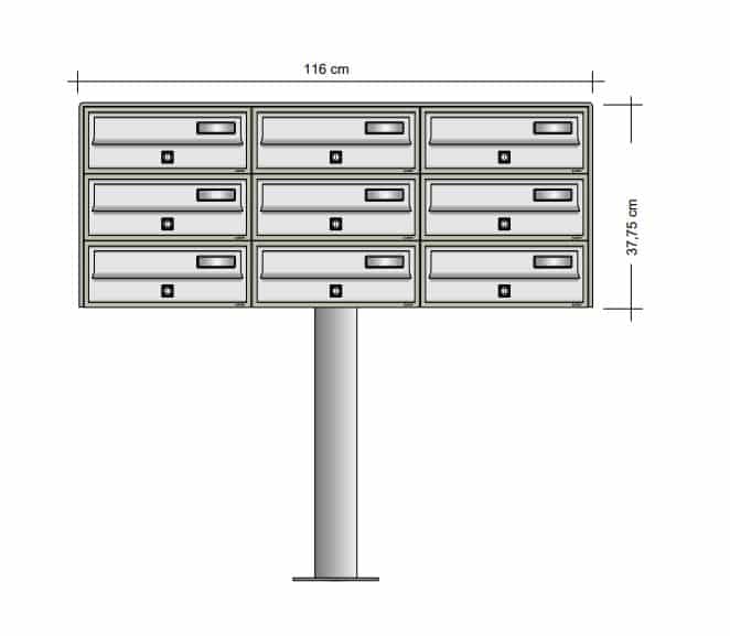 Freestanding Letterbox for Flats and Offices External Lockable - Tocco Di Italia Slim
