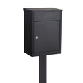 Free Standing Outdoor Post Box – Allux 500 Black with Black FR-2 Stand