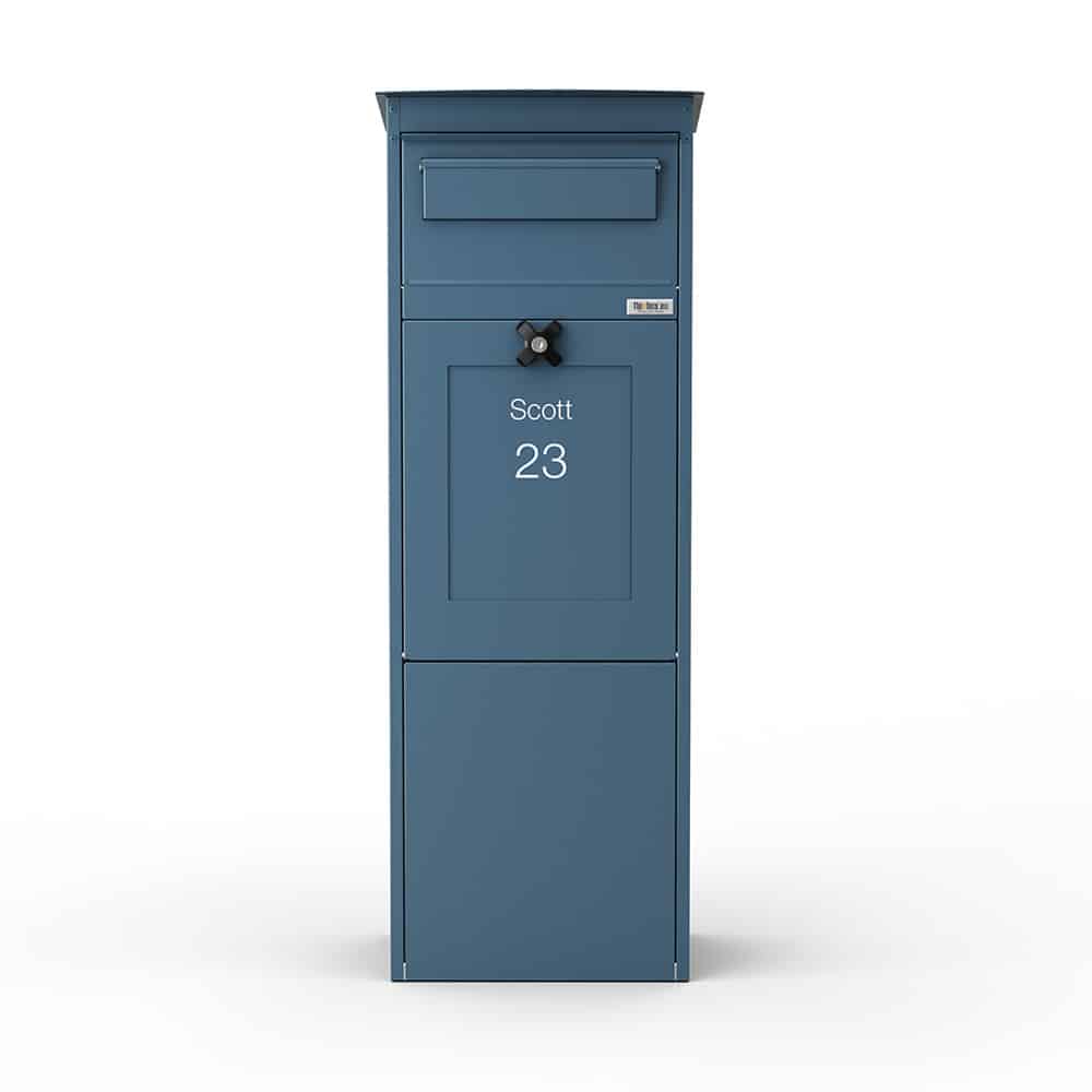 Freestanding Parcel Box Karl Blue Front