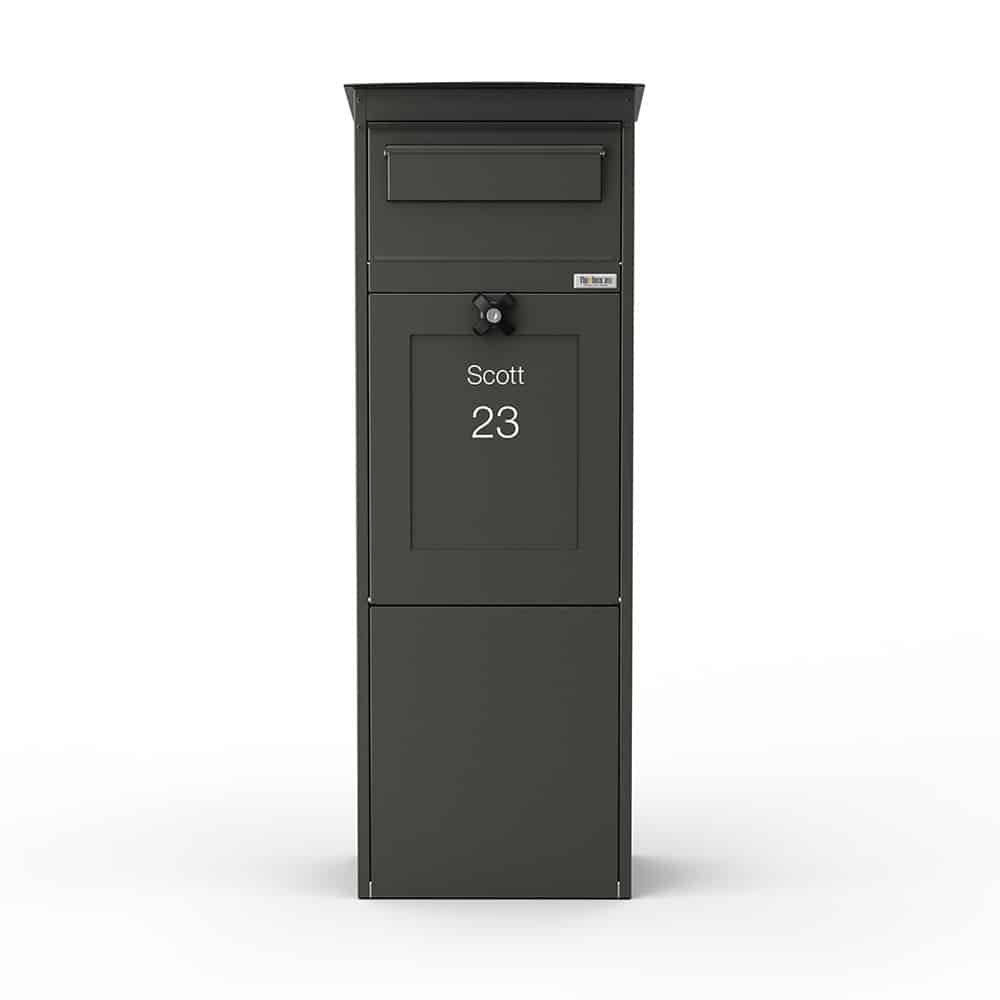 Freestanding Parcel Box Karl Dark Grey Front