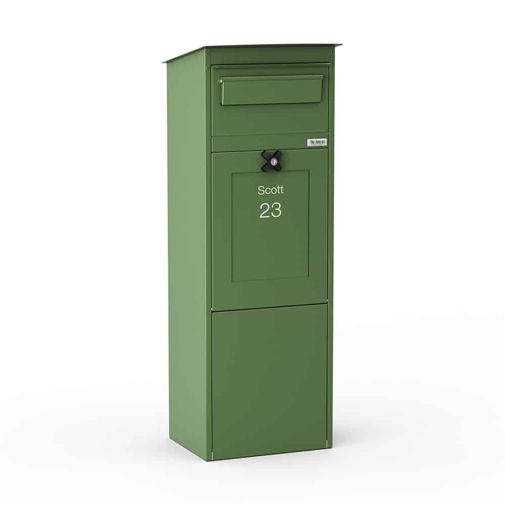 Freestanding Parcel Box Karl Green Front2