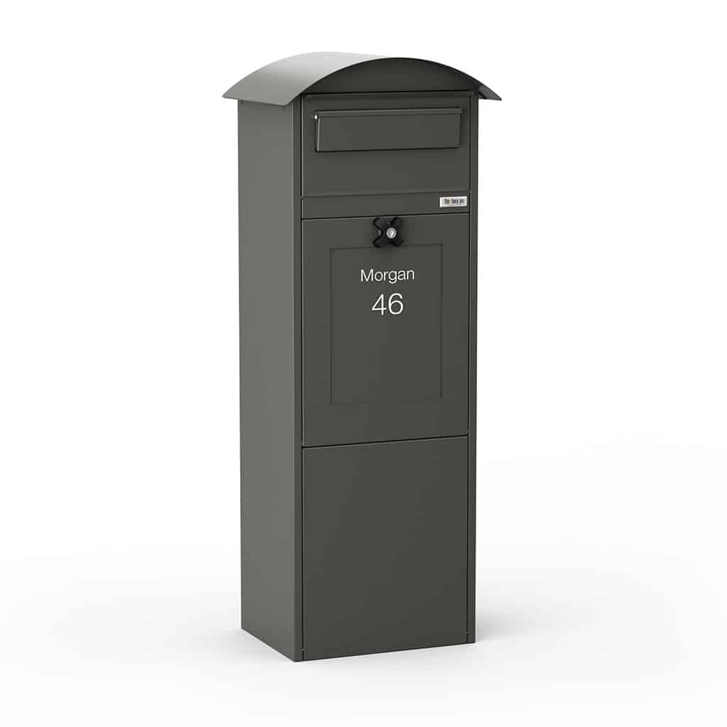 Freestanding Parcel Box Lovisa Dark Grey Front2
