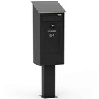 Freestanding Post Box Gustaf Black Front3