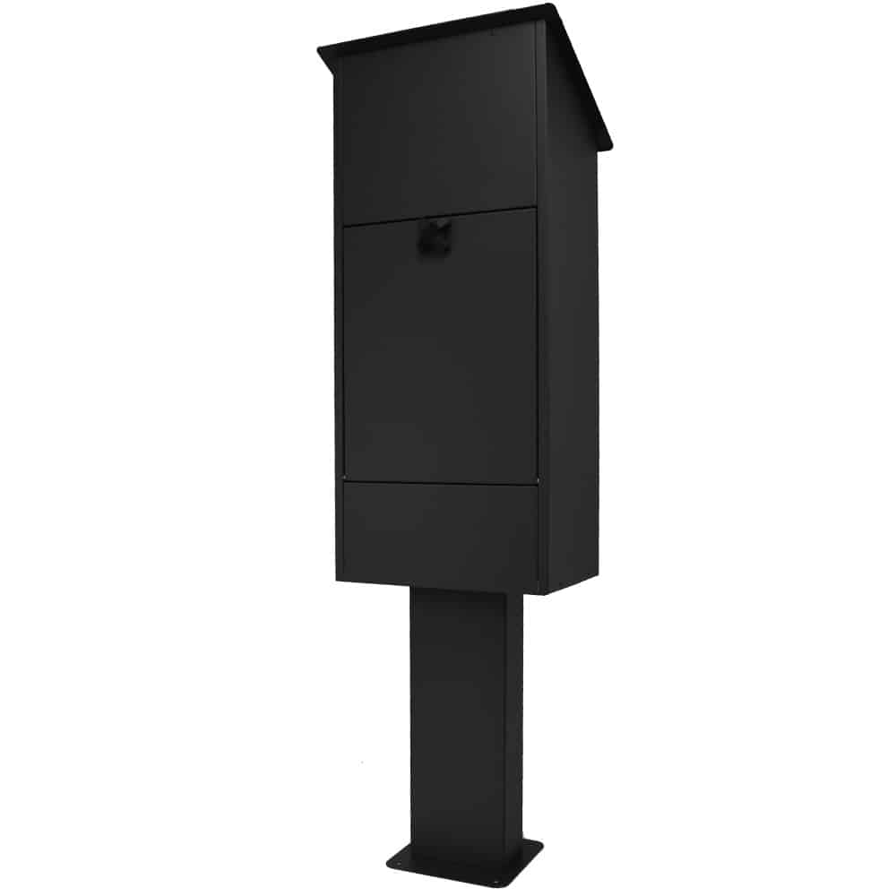 Freestanding Post Box Gustaf Black Rear Access 2