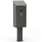 Freestanding Post Box Gustaf Dark Grey Front3