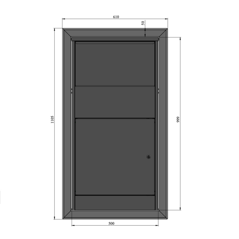 Extra Large Built In Parcel Drop Box Front Access – Buzzard RM