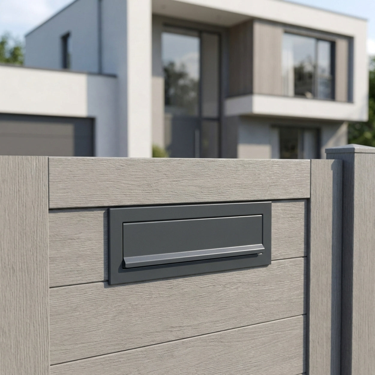 Gate Mounted Post Box LCD 050 Anthracite Grey