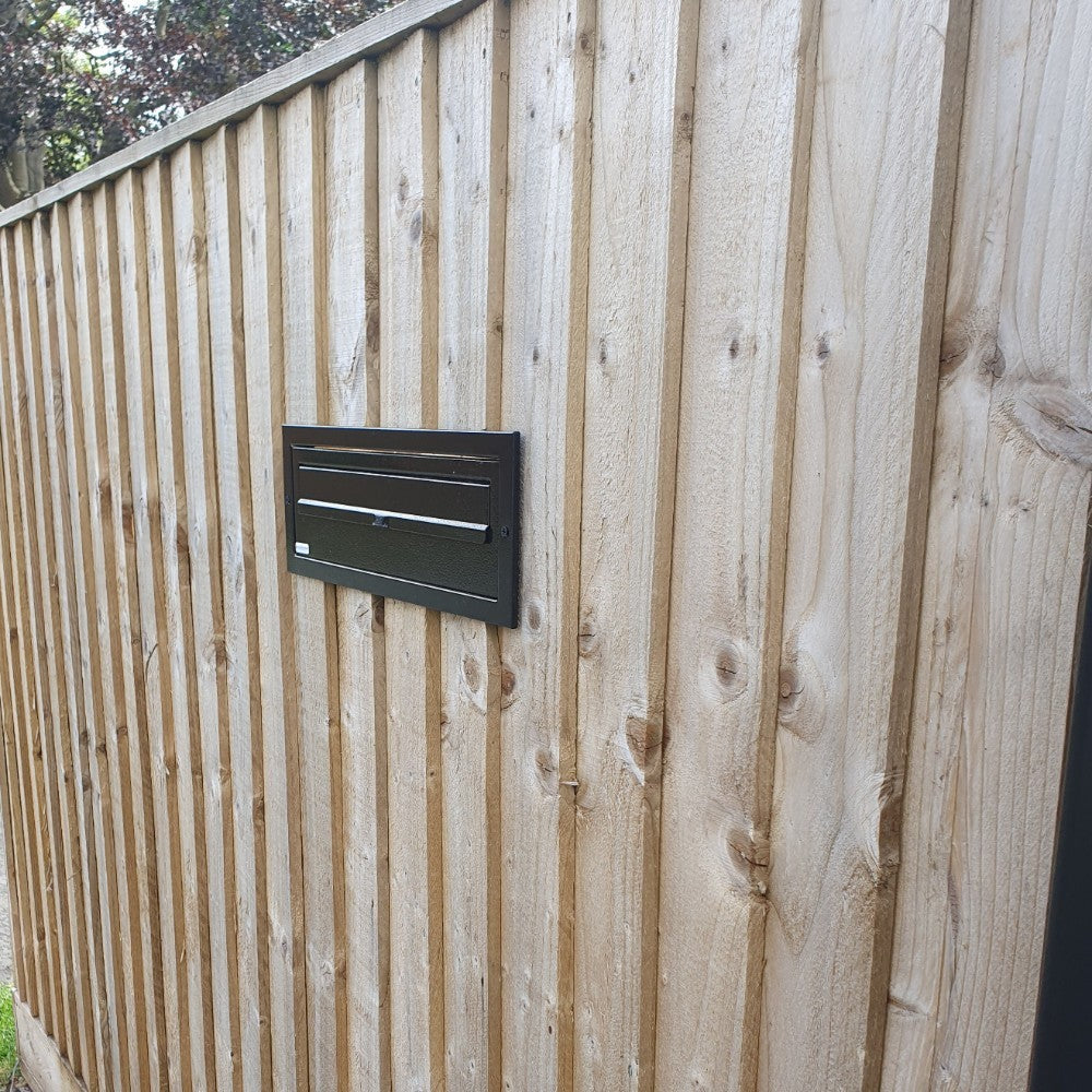 Gate Mounted Letterbox   W3 3   Black   Lifestyle Photo 2