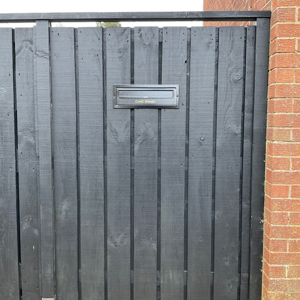Gate Mounted Letterbox   W3 4   Black   Lifestyle Photo 2