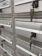 Post Boxes for Flats Free Standing Internal Locking in Anodized Silver - Tocco Di Italia Modular 270
