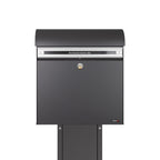 KS2000 Antracite Free Standing Post Box With 1001 Grey Stand