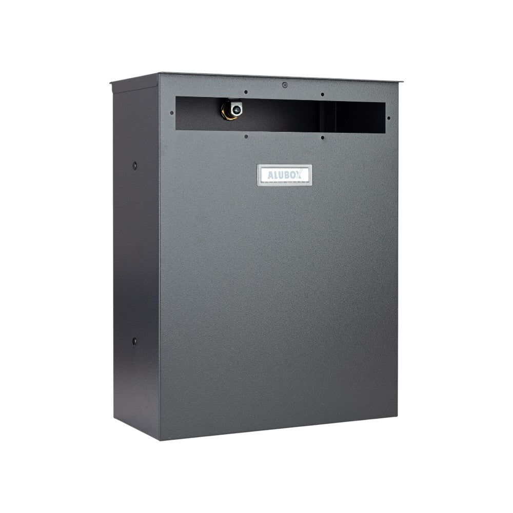 Large Letterbox Gate Mounted Rear Acess   Magnum   Galvanised Steel Dark Grey   Without Letterplate
